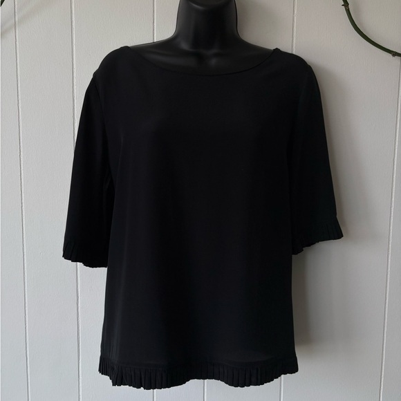 Le Lis Blanc 100% Silk Black Top | Size Large - Picture 2 of 6